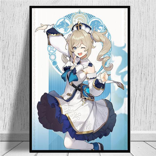 Genshin Impact Poster Gioco Animazione Tela Pittura Camera da letto Dormitorio Sala giochi Decorazione della parete di casa Supporto personalizzazione dell'immagine