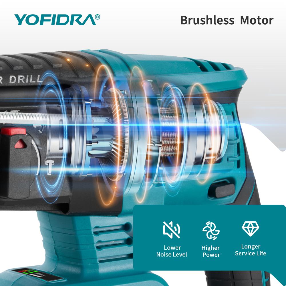 Mașină de găurit cu ciocan electric fără perii YOFIDRA, 26 MM