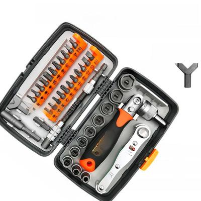 38-in-1 Multifunction Ratchet Screwdriver Set with Rotating Bits