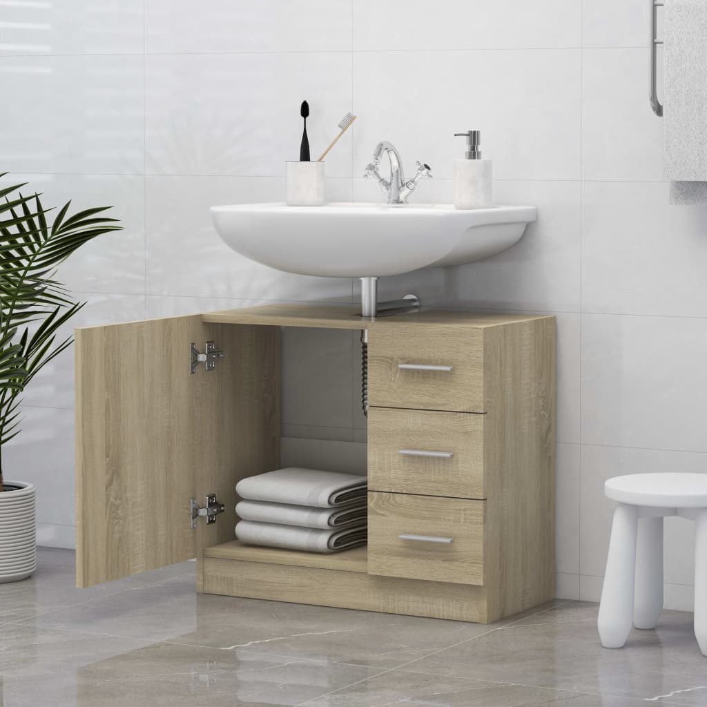 Washbasin Cabinet In Sonoma Oak 63 X 30 X 54 Cm Particleboard