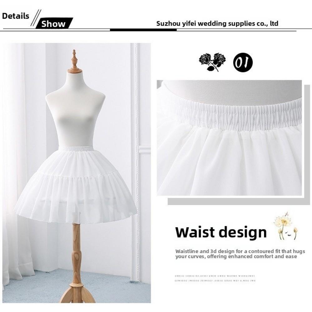 Elastic Wedding Petticoats Adjustable Fish-bone Skirt Cute Puffy Short Skirts Girl Lolita Skirts
