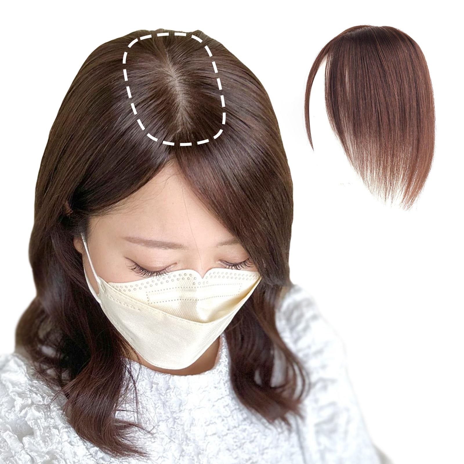 

Nationwide Area 8 x Natural Breathable Free Parting Human Hair Fully Hand Planted Partial Wig 25cm 35cm Point Wig Gray Hair Hide False Hair Medium