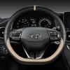 Funda para volante de coche Ioniq 5 2016 2017 2018, forma de D, de cuero sintético PU, accesorios para el interior del automóvil.