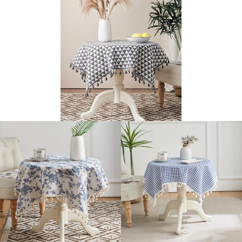 Nordic Floral Tablecloth With Cotton Polyester Blend For Home Dining And Decor