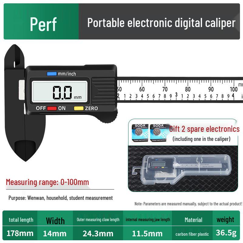Carbon Fiber Digital Caliper, 0-150mm, for Jewelry and Wenwan Precision Measuring