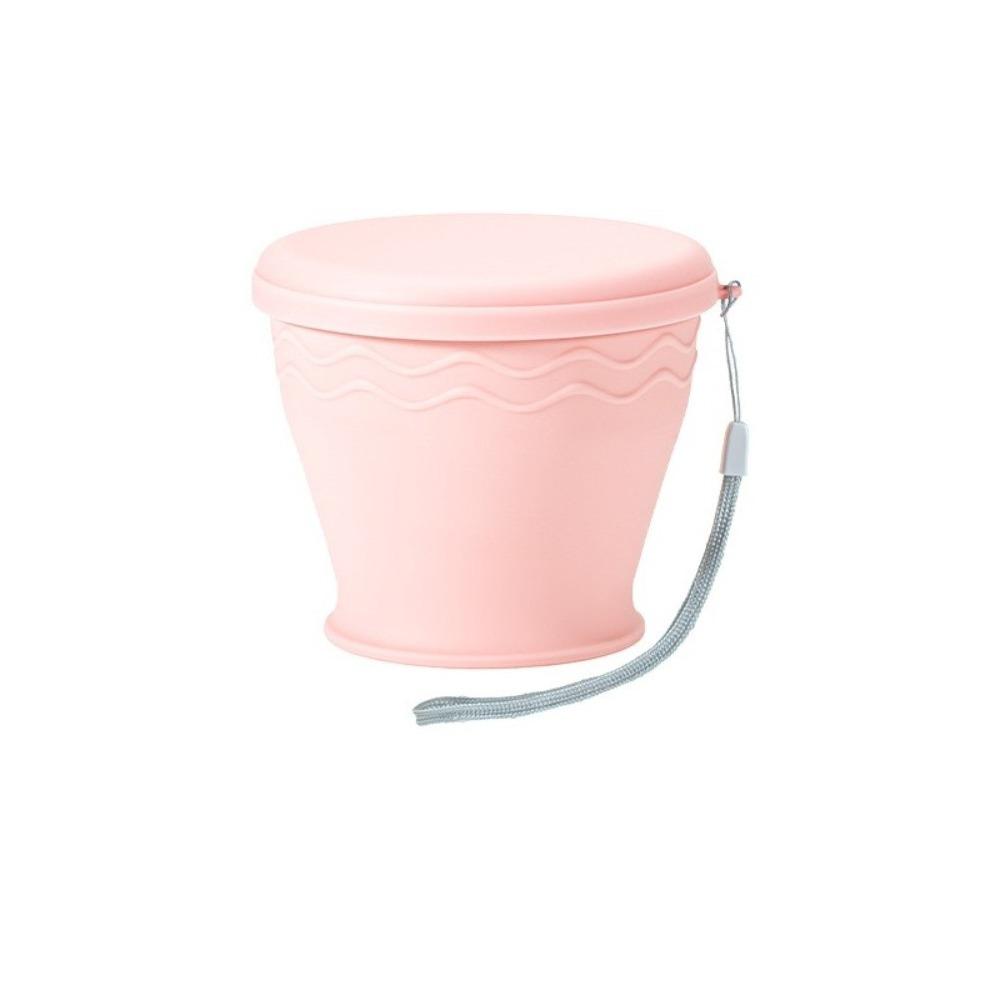 200ml Foldable Silicone Cup With Lid Silicone Portable Drinking Cup Collapsible Retractable Cup Outdoor Travel розовый