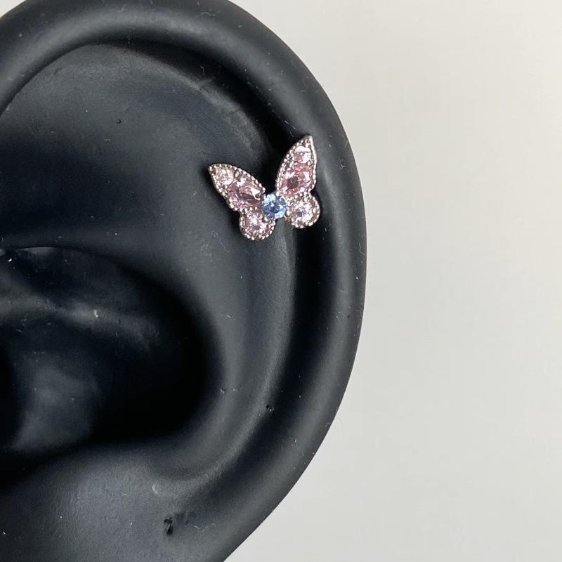 Punk Fashion Titanium Steel Ear Bone Studs: Cool Cochlear Piercing Earrings Collection
