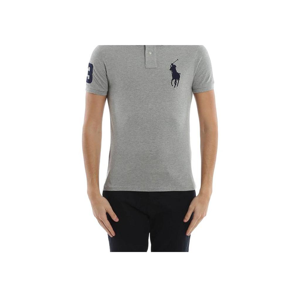 Polo Ralph Lauren Logo Embroidered Slim Fit Short Sleeve Polo Shirt Men tops Gray 710781433-004