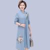 Embroidered Women's Dress Set Spring Autumn Collection Fashionable Mom Dress Jacket