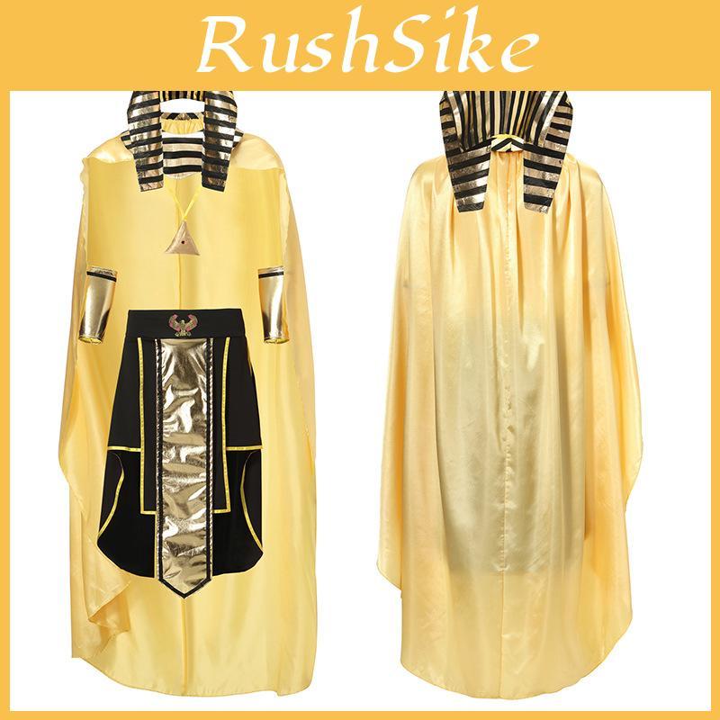 Egyptian Pharaoh Cos Costume For Adults Perfect For Halloween Party Polyester Fiber Material