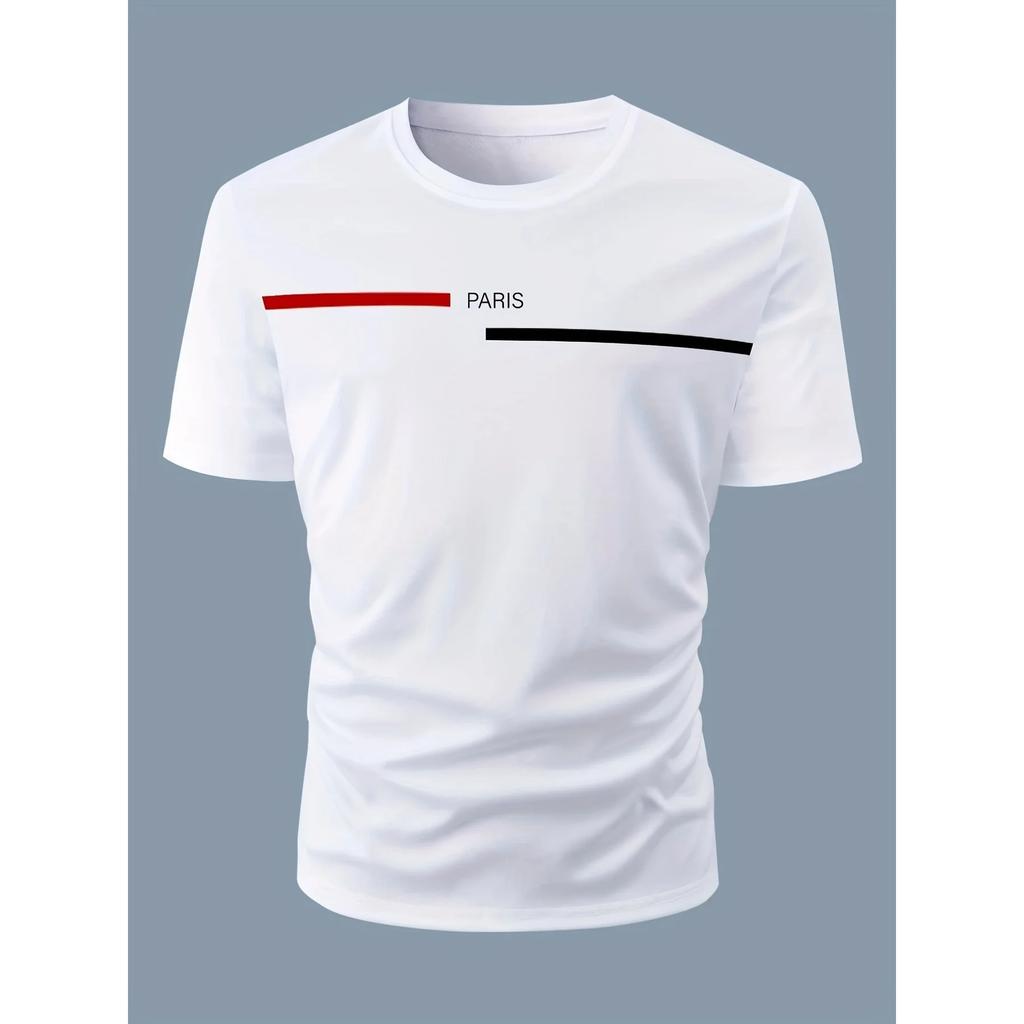 Mens Summer Fit  100 Cotton Printed Tshirt Tops  Black Print Mens Brand Tshirts Fashion White Tshirt Casual Mens Clot