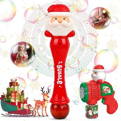 Christmas Fully Automatic Bubble Gun Plaything Santa Claus Snowman Bubbles Stick Soap Party Toy Children's Birthdays Gift