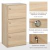 Multipurpose Cabinet with 3 Wooden Shelves and 3 Small Doors for Home, Bedroom, Living Room or Office, 48x34x100cm