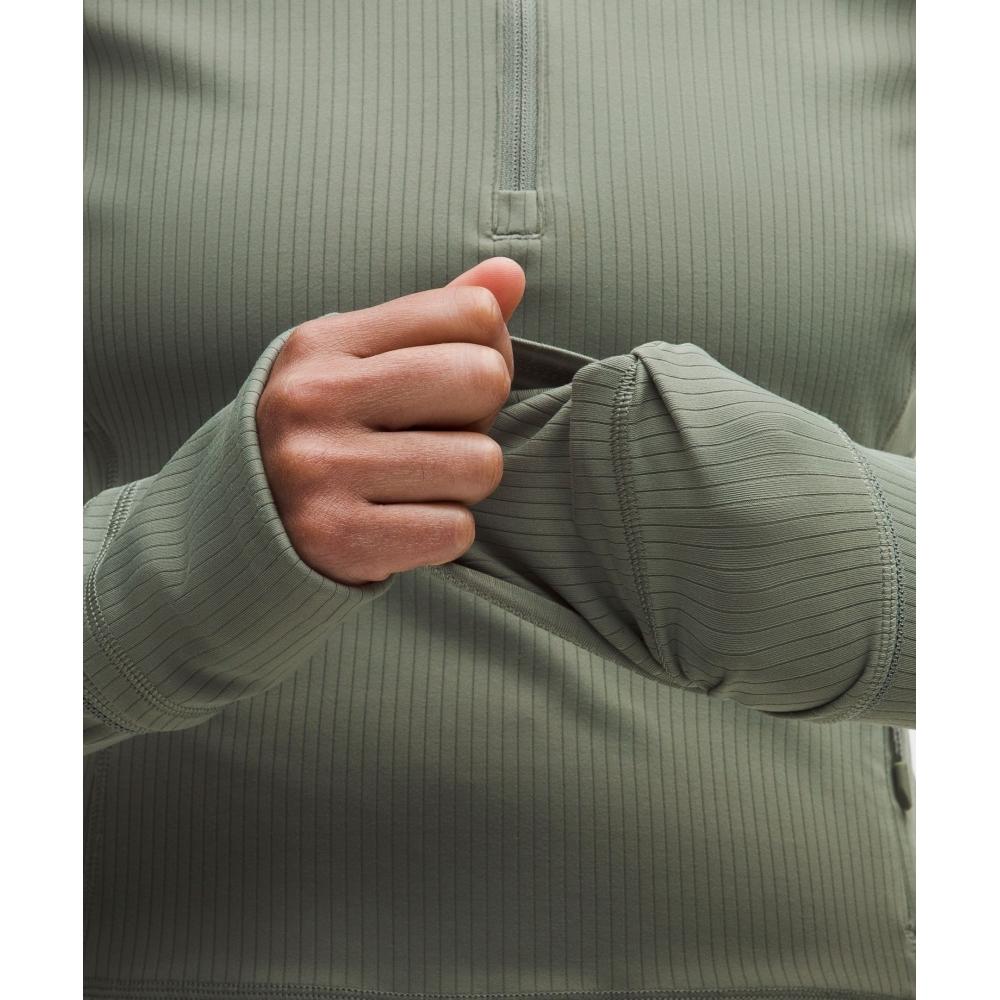 Lululemon It S Rulu Ribbed Cropped Half Zip  Updated Willow Leaf