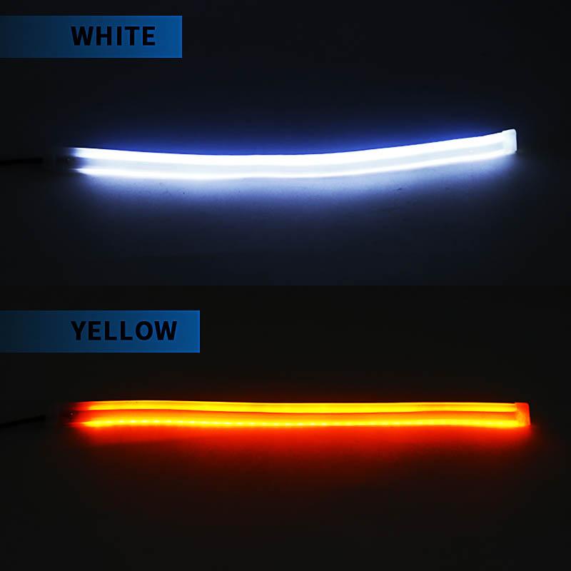 2 PCS Car Lamp Accessories DRL Car Flexible LED Daytime Running Lights Turn Signal Lamp Headlight Waterproof Light Strip
