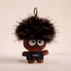 Funny Plush Keychain Cute Bag Charms with Pom Pom Hair Soft Stuffed Keyrings for Handbag Backpack Purse Accessory