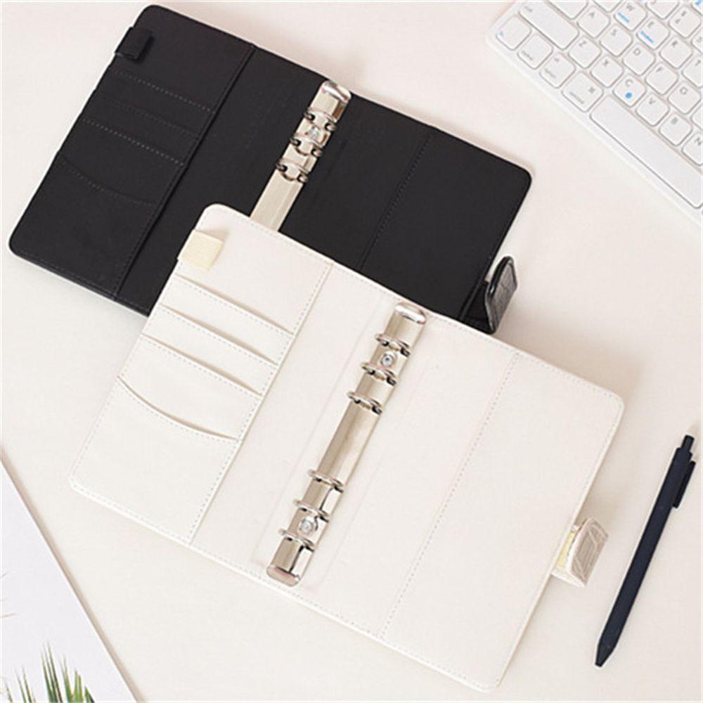 Leather Ring Binder A6 Notebook 6 Ring Loose-Leaf Cover Binder Cover Notepad Cover Notebook Cover