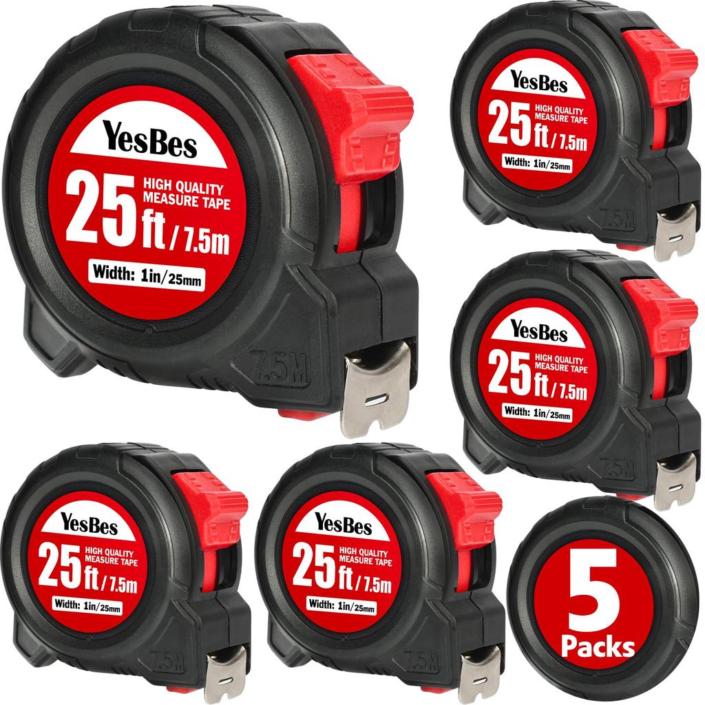 2 Pack Tape Measure 25 ft, Easy Read Retractable Measuring Tape 1-Inch Wide, Great for House Construction and Carpenter