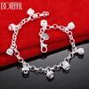 925 Sterling Silver Fashion Gift Crown Pendant Bracelet Wedding Jewelry