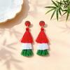 1 Pair Drop Earrings Sports-Themed Baseball Football Basketball Style Lightweight Soft Layered Tassels Red White Green Earrings Cheer Accessories