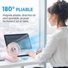 Mini draagbare USB-ventilator met oplaadfunctie, 4 snelheden, 5,5-16 uur batterijduur, 180 draaibaar, roze