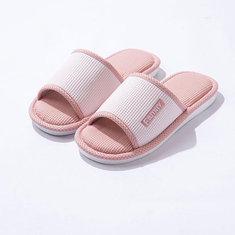 

Льняные тапочки для женщин, Летние домашние, Впитывающие пот, На толстой подошве, Всесезонные домашние, Тапочки для пола для женщин 2025 36-37 розовый