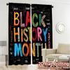 2pcs, 2D FLAT PRINTING Curtains (Without Rod) BlackHistoryArt Print Popular Curtains Durable Polyester Curtains Festive Perfect