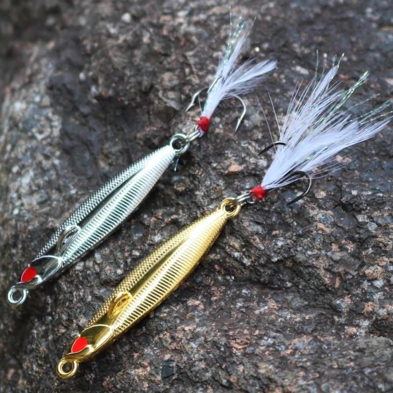 Spoon Fishing Lure 5pcs/lot Metal Gold/Silver Hard Baits Sequins Noise Paillette Hard Fishing Lure