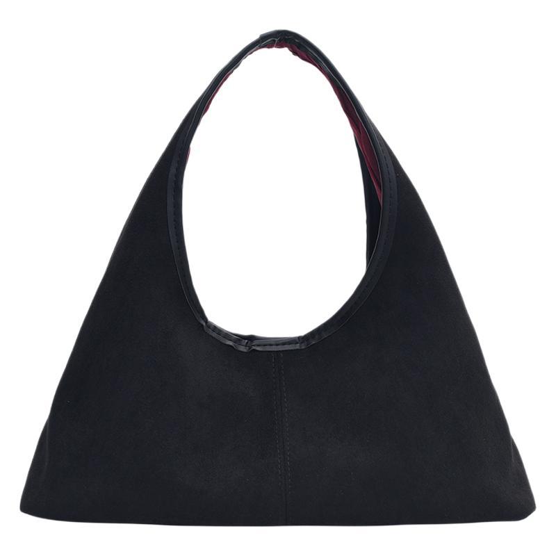 Tote bag premium sense 2025 autumn new large capacity velvet contrasting color shoulder bag commuter handbag women's bag