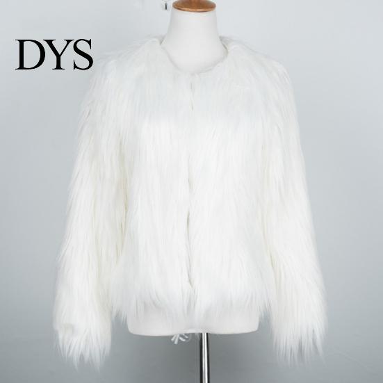 Women Faux Fur Jacket Women's Warm Plush Round Neck Coat Autumn Winter Fashionable Long Sleeve Solid Color Furry for Casual Street Wear Shopping