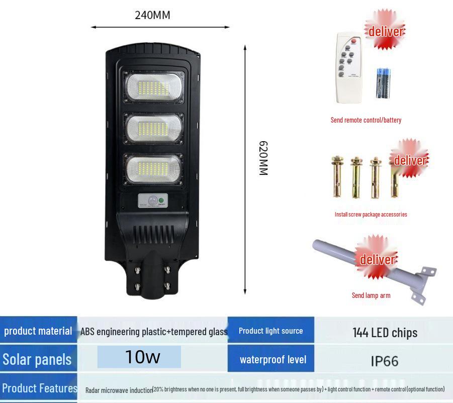 Solar-Powered Outdoor Wall and Street Lights with Motion Sensor