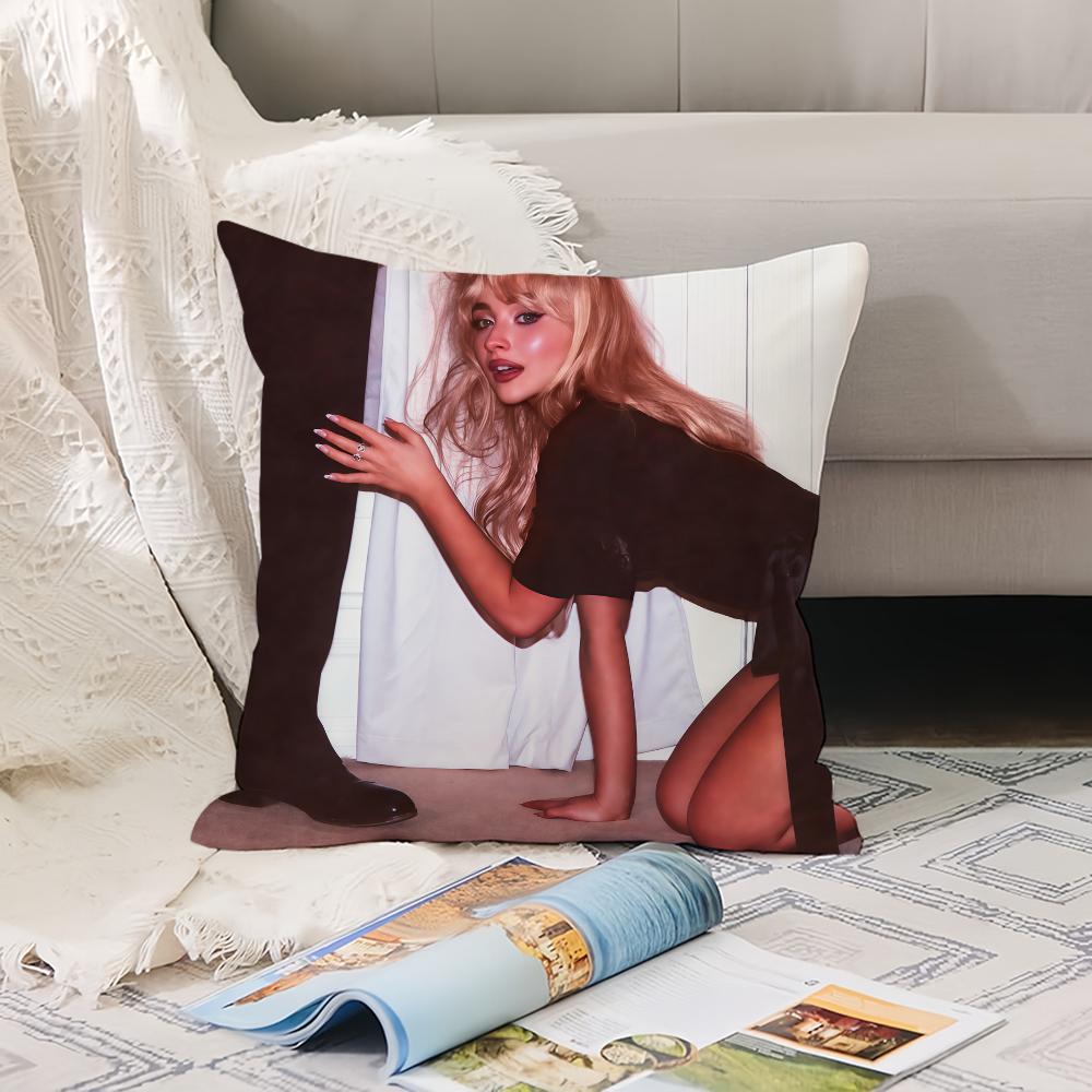 

American singer Sabrina Carpenter Pillow Case Office Cushions Suitable For Sofa Car Bedroom Decorative Cushion Cover 12x12Inch