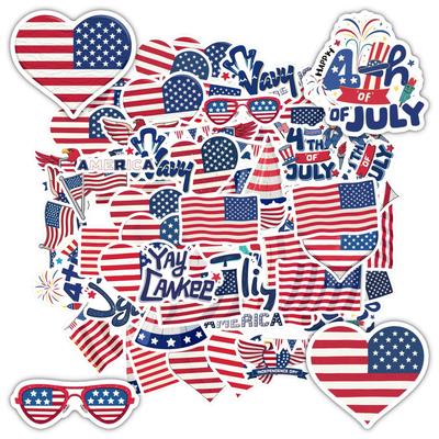 35pcs Patriotic American Flag Stickers Festive Patriotic Stickers Stationery Stickers For Guitar DIY Skateboard Laptop