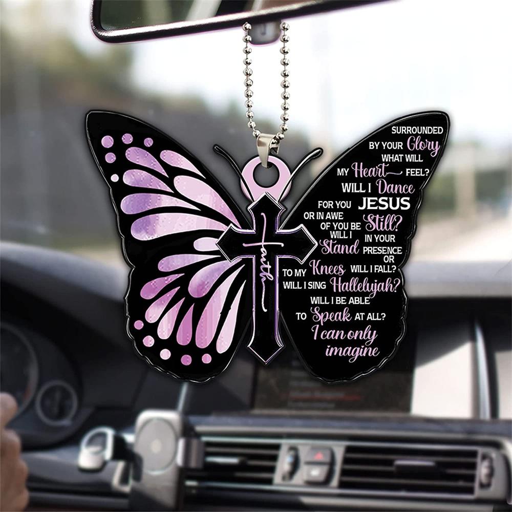 Car Pendant Stylish Personalized Style Car Interior Accessories Butterfly Cross Shape Design Widget Creative Do Not Fade Durable