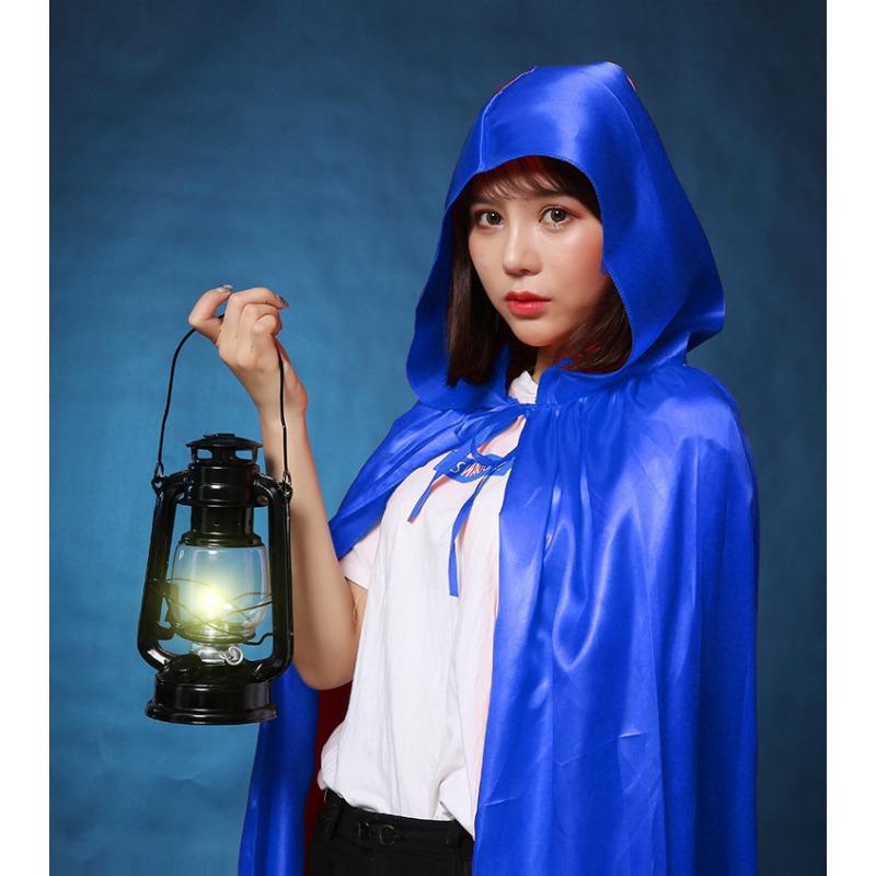 

Унисекс Хэллоуинский костюм плащ ведьмы, плащ короля демонов, вампирская накидка, остроконечная шляпа Height 110 to the ground синий