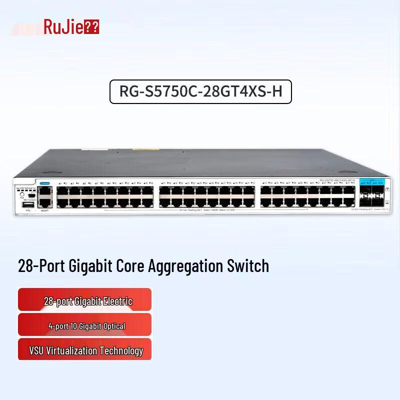 

Ruijie RG-S5750C-28GT4XS-H 28-Port Layer 3 Managed Gigabit Switch