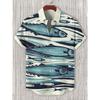 Camicia Casual da Uomo Estiva con Grafica Vita Marina Manica Corta Bottoni Camicie con Revers Top Oversize Camicia Hawaiana Casual
