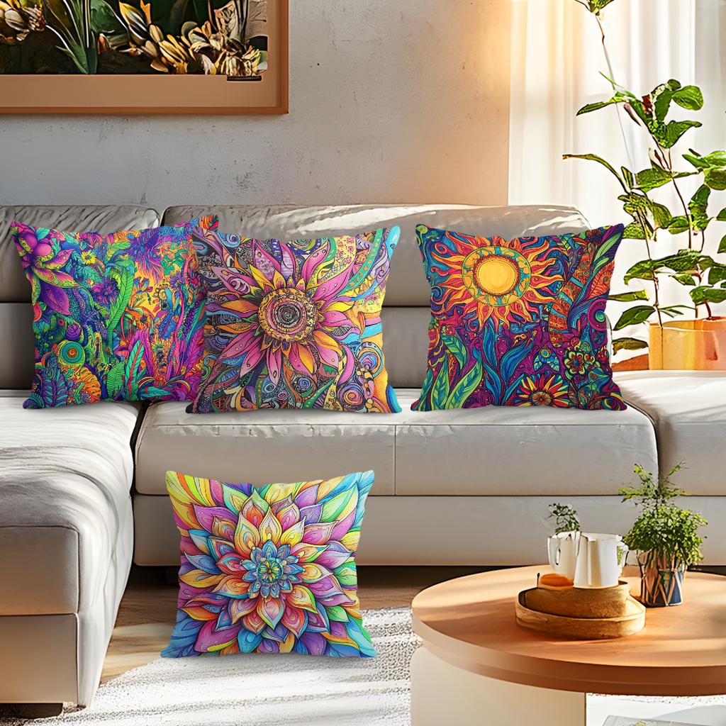 Federa Cuscino Pianta Stile Bohemien Poliestere Stampato 40/45/50cm Federa Cuscino Decorativo Divano Federa Cuscino Arredo Casa