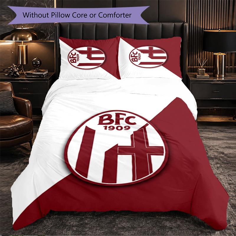 Bologna FC Themed Bedding 3Pcs Duvet Cover Set Decorative Bed Linen For Teen Room Home Decoration