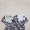 Korean Kids' Floral Two-Piece Summer Set: Girls' Short Sleeve Doll Shirt and Shorts