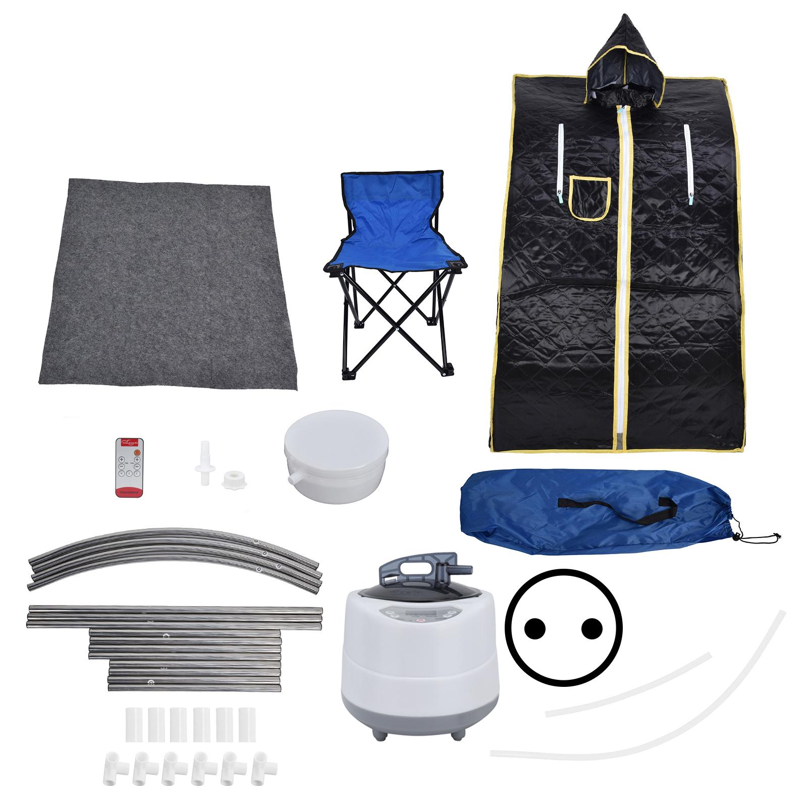 

2.0L 1000W Портативная сауна 9 передач Прочный пульт дистанционного управления Многофункциональный мини-домашний ящик для сауны с вилкой из США