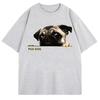 2026 New Mynah Pug Dog Fun Dog Pattern Pet Dog Print Womens Loose Short Sleeve Trendy Casual Tee Shirt ONeck Comfortable Tops