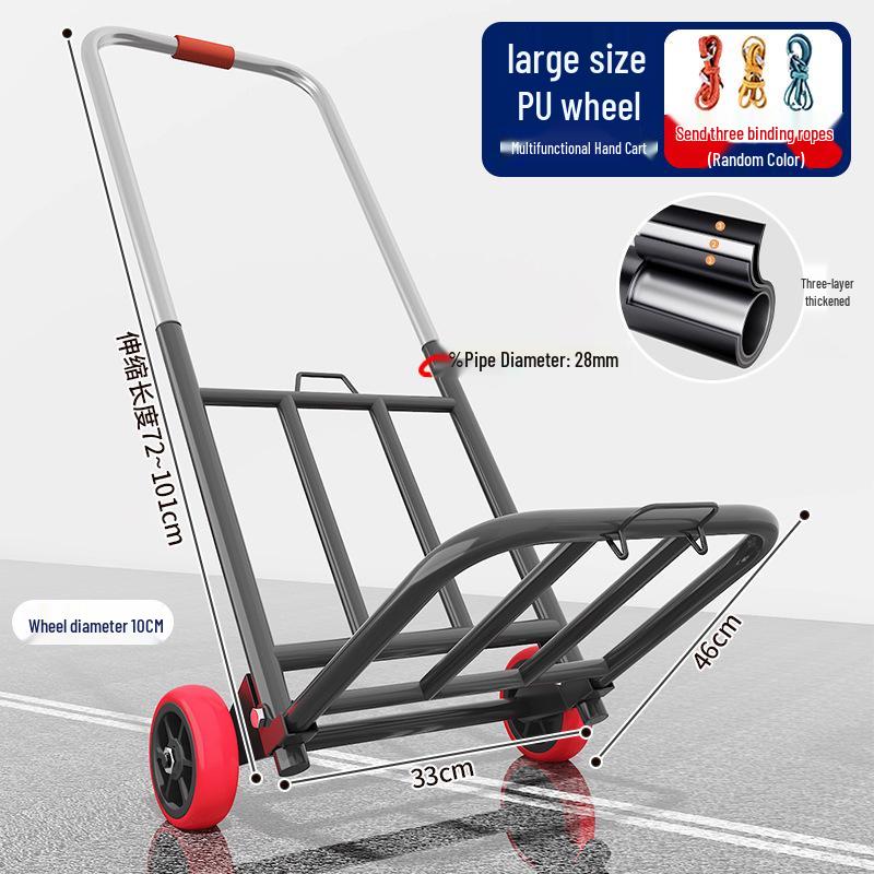 Foldable Hand Cart Trolley for Groceries, Luggage, and Express Delivery