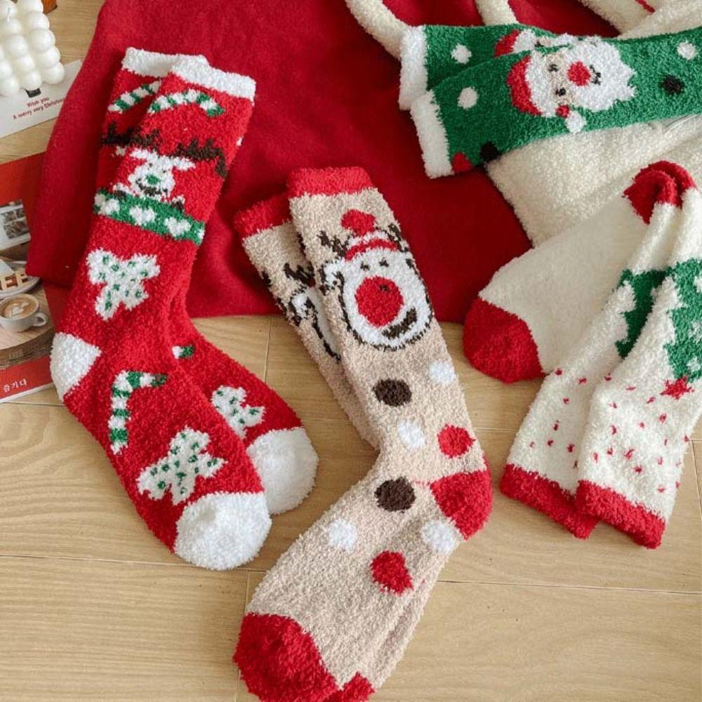 Long Tube Home Sleep Socks Calf Socks Women Hosiery Thick Christmas Stocking  Women