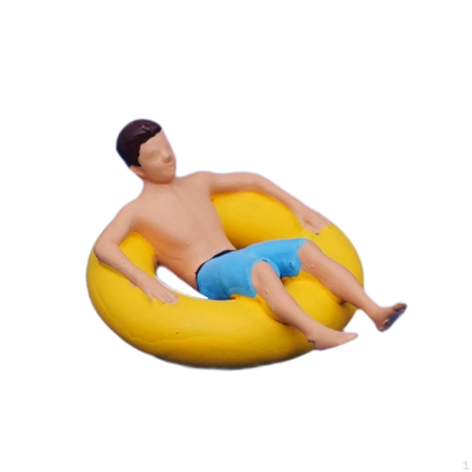 

1/64 Diorama Figure Compact Beach Surfing Scene for Dollhouse and Decoration 3.1CM