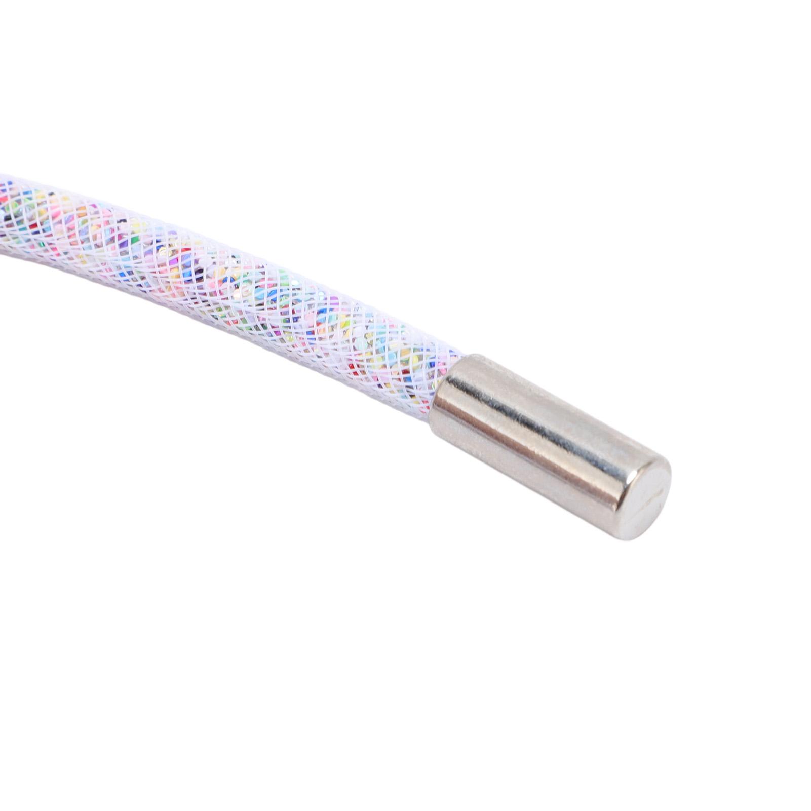 

Блестящий круглый шнур длиной 138 см, сетчатый и металлический, многофункциональный, со стразами, шнурок-веревка, белая сетка со смешанным цветом