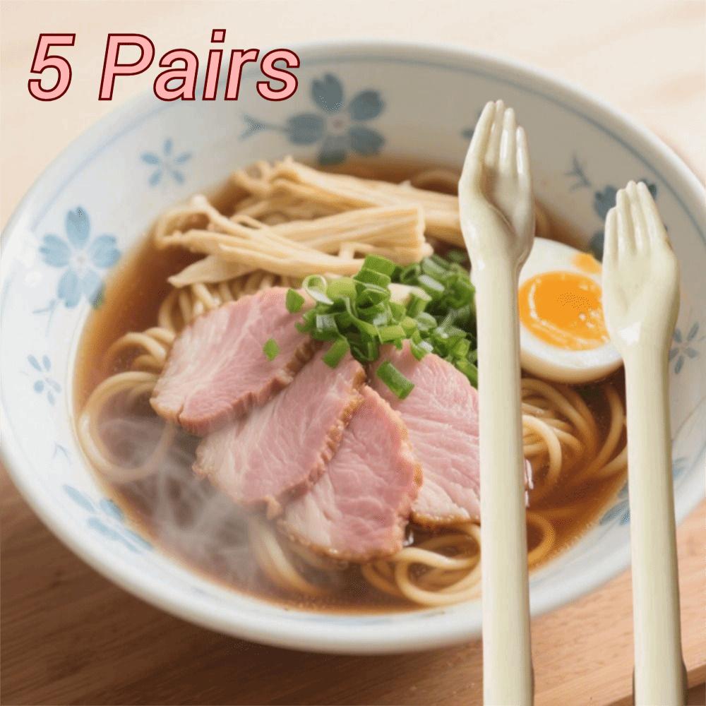 5 párů Hůlky s dlouhou rukojetí do dlaně Plastové tréninkové hůlky pro děti Hůlky Pomocné ruce Večeře