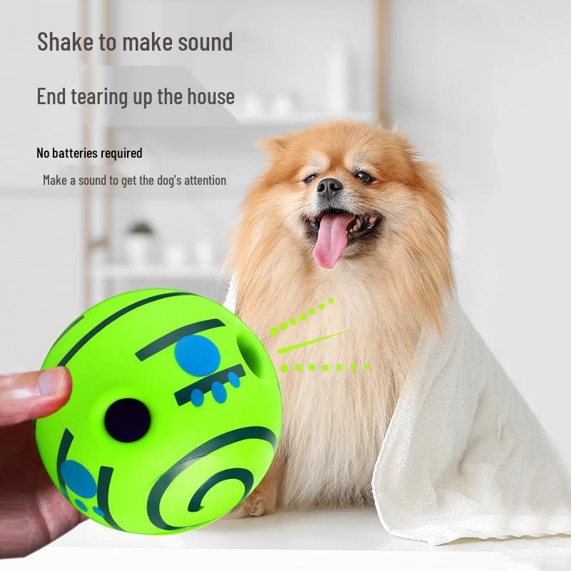 Dog Toy: Self-Play Rolling Sound Ball – Silly Laugh, Teething Relief, Bite-Resistant, Boredom Resistant Pet Ball