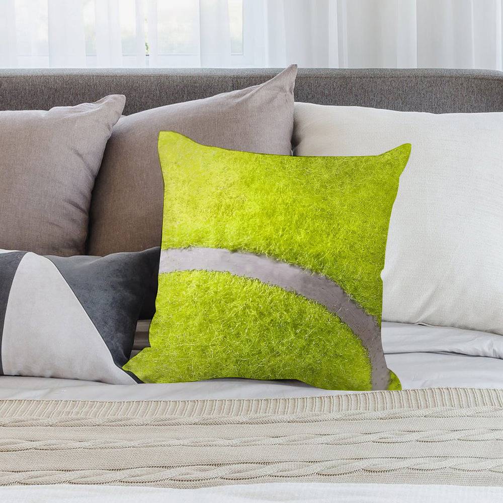 Fashion Tennis Ball Pillow Case Short Plush Double-sided Print Square Throw Pillow Covers Sofa Home Cushion Decor