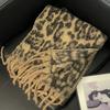 Retro high-end leopard print plush scarf women's autumn and winter thickened warm shawl neck protection cold scarf tide